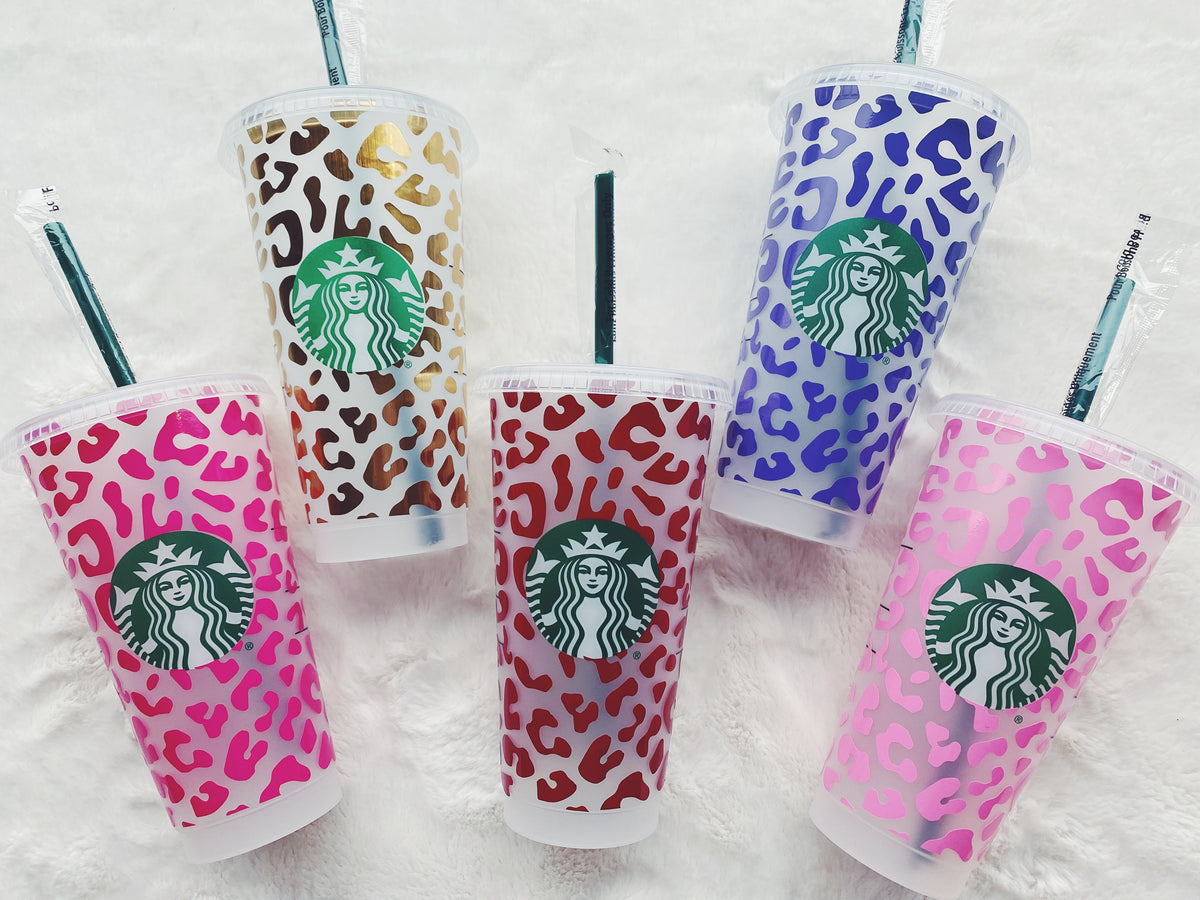 Shiny Rose Gold Cheetah Print Starbucks Cup – Apartment 23