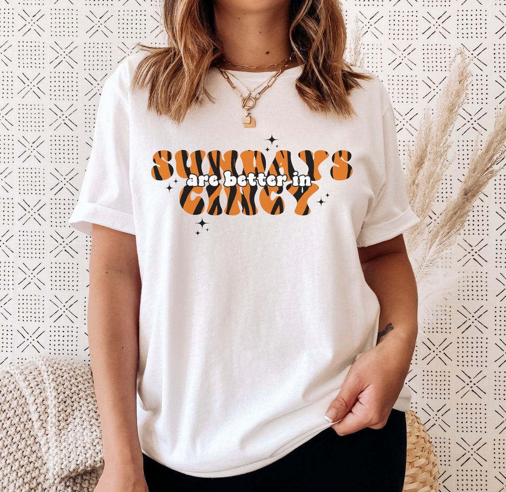 Sundays Are Better In Cincinnati, Cincinnati Bengals T-shirt - Ink In Action